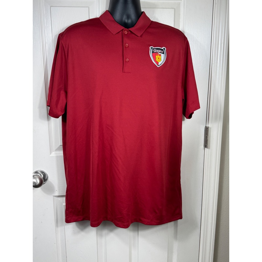 NNWT Nike Golf Dri-FIT Men's XL Red Polo Shirt Texans Soccer Logo Athleisure‎